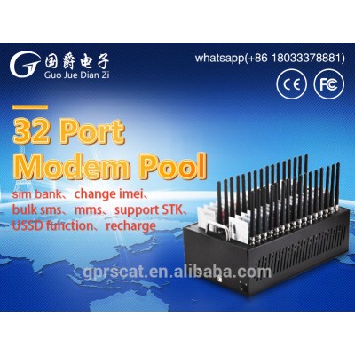 32 port gsm gprs modem pool support at command imei changeable